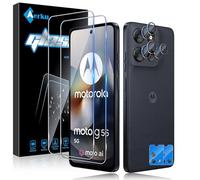 Aerku 2 Pièces Verre Trempé pour Motorola Moto G56 avec 2 Pièces Caméra Arrière Objectif Protecteur, Dureté 9H Anti Rayures Film Protection écran, Ultra Résistant Vitre Protection