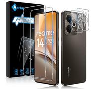 Aerku 2 Pièces Verre Trempé pour Realme 14 5G avec 2 Pièces Caméra Arrière Protection Accessoire, Ultra Résistant Film Protection écran, Sans Bulles, Dureté 9H Glass
