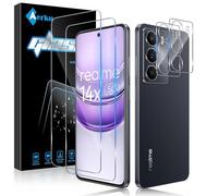 Aerku 2 Pièces Verre Trempé pour Realme 14X 5G avec 2 Pièces Caméra Arrière Objectif Protecteur, Dureté 9H Anti Rayures Film Protection écran, Ultra Résistant Vitre Protection