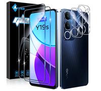 Aerku 2 Pièces Verre Trempé pour Vivo Y19S avec 2 Pièces Caméra Arrière Objectif Protecteur, Dureté 9H Film Protection écran, Anti Rayures Ultra Résistant Vitre Protection