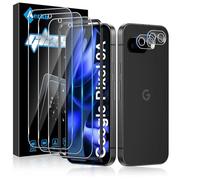 Aerku 3 Pièces Verre Trempé pour Google Pixel 9A avec 2 Pièces Caméra Arrière Protection Accessoire, Ultra Résistant Film Protection écran, Sans Bulles, Dureté 9H Glass