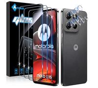 Aerku 3 Pièces Verre Trempé pour Motorola Moto G15 avec 3 Pièces Caméra Arrière Objectif Protecteur, Dureté 9H Film Protection écran, Anti Rayures Ultra Résistant Vitre Protection