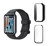 Aerku Coque compatible avec Xiaomi Mi Band 9 Pro, 9H HD Anti-Chocs Anti-Chocs Anti-rayures Protecteur dur PC Cadre en verre trempé Protecteur d'écran Coque - Transparent et noir