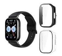 Aerku Coque compatible avec Xiaomi Redmi Watch 5 Lite, 9H HD Anti-Chocs Anti-Chocs Anti-rayures Protecteur dur PC Cadre en verre trempé Protecteur d'écran Coque - Transparent et noir