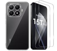 Aerku Coque pour Xiaomi Mi 15T Pro 5G + 2 Pièces Verre Trempé | [sans Bulles] 9H HD Ultra Résistant Protection écran Film, Très Mince Anti Choc Transparent Housse TPU Case