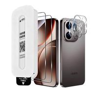 Aerku Lot de 2 films de protection d'écran en verre blindé pour Oppo Find X9 Pro 5G - Installation automatique - 2 protections d'appareil photo - Verre blindé 9H - Film ultra transparent de 0,33 mm