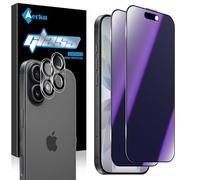 Aerku Mat Verre Trempé Anti-Espion pour iPhone 17 et Protection Caméra Arrière [2+2 Pièces], 9H Anti-lumière Bleue, Matte Anti-Reflet Protection D'écran Privacy à 28° Vitre Protecteur Film