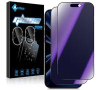 Aerku Mat Verre Trempé Anti-Espion pour iPhone pour 17 et Protection Caméra Arrière[2+2 Pièces], 9H Anti-lumière Bleue, Matte Anti-Reflet Protection D'écran Privacy à 28°Vitre Protecteur Film