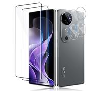 Aerku pour Vivo V40 5G Verre Trempé, 2 Pièces Ultra 3D HD Protection Écran et 2 Pièces Caméra Protecteur, 9H Dureté, Sans Bulles Film Protection D'écran, Anti-rayure, Anti-pétrole