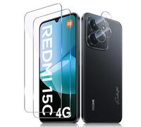 Aerku pour Xiaomi Redmi 15C 4G/ 5G Verre Trempé, 2 Pièces Ultra HD Protection Écran et 2 Pièces Caméra Protecteur, 9H Dureté, Sans Bulles Film Protection D'écran, Anti-rayure, Anti-pétrole
