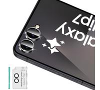 Aerku Protection de Lentille pour Samsung Galaxy Z Flip7 Caméra Arrière Protecteur, Individuel en Alliage Aluminium Verre Trempé, Anti rayures Protector Caméra pour Tout Coque, Noir