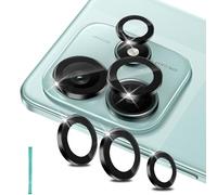 Aerku Protection de Lentille pour Xiaomi Redmi Note 14 5G Caméra Arrière Protecteur, Individuel en Alliage Aluminium Verre Trempé, Anti rayures Protector Caméra pour Tout Coque, Noir