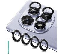 Aerku Protection de Lentille pour Xiaomi Redmi Note 14 Pro 5G/Mi Poco X7 Caméra Arrière Protecteur, Individuel en Alliage Aluminium Verre Trempé, Anti rayures Protector Caméra pour Tout Coque, Noir