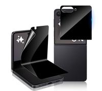 Aerku Protection D'écran Anti Espion pour Samsung Galaxy Z Flip 7, 1 Pièces TPU Flexible Écran Interne Privacy Film, 1 Pièces Lunette Arrière Verre Trempé, Verre Anti-pétrole, Anti Rayures