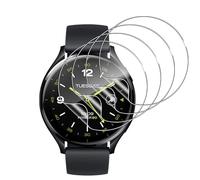 Aerku Verre Trempé Compatible avec Xiaomi Watch 2, HD Ultra Sans Bulles Résistant Protection écran [4 Pièces], Haut Définition Flexible TPU Film Protecteur d'écran [Transparent]