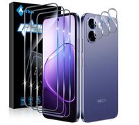 Aerku Verre Trempé pour Oppo A6X 5G Verre Trempé, 3 Pièces Ultra HD Protection Écran et 3 Pièces Caméra Protecteur, 9H Dureté, Sans Bulles Film Protection D'écran, Anti-rayure