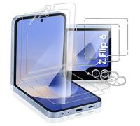 Aerku Verre Trempé pour Samsung Galaxy Z Flip 6/Z Flip6 5G, 2 Arrière protection Écran+2 À l'intérieur Films de Protection en TPU Flexible + 2 Caméra Arrière Protecteur, Anti-rayure Film Écran
