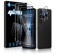 Aerku Verre Trempé pour Sony Xperia 1 VI avec Caméra Arrière Protecteur [2+2 Pièces], Dureté 9H [Sans Bulles] [Ultra HD] Ultra Résistant Film Vitre Trempé Protection écran [Transparente]