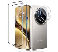 Aerku Verre Trempé pour Vivo X200 Pro, 2 Pièces Ultra 3D HD Protection Écran et 2 Pièces Caméra Protecteur, 9H Dureté, Sans Bulles Film Protection D'écran, Anti-rayure, Anti-pétrole