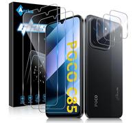 Aerku Verre Trempé pour Xiaomi Mi Poco C85 5G avec Protection de Caméra | 3x Protection Écran avec 3x Caméra Arrière Protecteur, Dureté 9H, 0,33mm Ultra-Fin, Clarté HD, Installation Sans Bulles