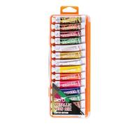 AERO Tempera Tube 7,5ml variété., 14 couleurs, Metallic Neon Mix, Limited Edition, couleurs vives et intenses, hautement pigmenté, à base d’eau, non toxique
