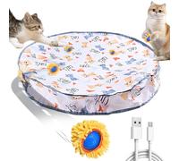 Aero Zen Jouets interactifs pour chats d'intérieur, balle auto-roulante dans le tapis de jeu, jouet mobile activé par le mouvement, jeu de cache-cache pour chats ennuyés