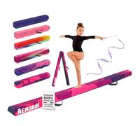 Aerobik | Poutre de Gymnastique Pliable 240 cm Violette | Stable, Antidérapante et Lavable | Enfants & Adultes | Ruban de Gymnastique Offert pour Un entraînement Complet | Original Corner