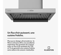 AeroClean Hotte aspirante | 649,9 m³/h | 4 niveaux | CEE A++ | Évacuation d'air/circulation d'air A++