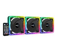 Aerocool Ventilateurs de boîtier Edge 14 Pro RGB 14 cm - Lot de 3 Noir