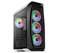 Aerocool AEROONEDUOWHV1, Boîtier Gaming ATX, 4 Ventilateurs ARGB, Verre Trempé, Blanc