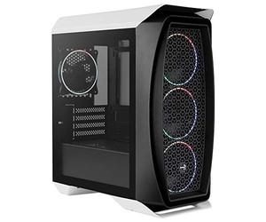 Aerocool AEROONEMINIECLIP, Boîtier PC Micro ATX, 4 Ventilateurs, 2 Panneaux, Blanc