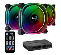 Aerocool Ventilateurs de boîtier Astro 12 Pro RGB 12 cm – Lot de 3 Noir