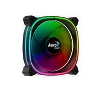 AeroCool ASTRO12 PC Fan - 120mm Fan with Carbon Fiber Finish,Omni RGB Lighting and 18 LEDs,Includes a 6-Pin Connector, Curved Blades and Anti-Vibration Pads, ARGB Hub Compatible,Single Fan, Black
