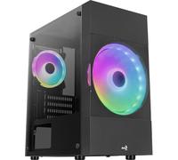 Aerocool ATOMICLITE V1, Boîtier de Jeu Micro-ATX, Mesh Avant+2 Ventilateurs FRGB, Noir