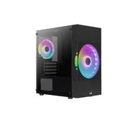 Aerocool ATOMICLITE V2, Boîtier de Jeu Micro-ATX, Mesh Avant + 2 Ventilateurs RGB, Noir
