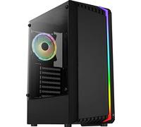 Aerocool Bionic RGB ATX Mid Tower Case, Tempered Glass Side Panel + 1x 12cm RGB Fan, Black