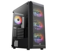 AeroCool Boîtier Moyen Tour ATX Beam v2 RGB avec Panneau Vitré, Noir