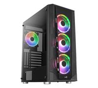 AEROCOOL Boitier Moyen Tour ATX Prism v2 RGB avec panneaux vitrés (Noir)