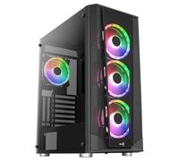 AeroCool Boîtier Moyen Tour ATX Prism v3 RGB avec Panneau Vitré, Noir PRISMBKV3