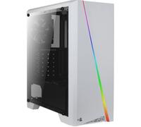 Aerocool Boîtier d'ordinateur ATX CYLONW – LED RGB Flow avant, fenêtre latérale, blanc