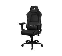 Aerocool CROWNBK Siège Gaming Universel Noir Simili-Cuir, Poids Max 150kg, Accoudoirs 2D, Angle d'Inclinaison 3-18°, Hauteur 123-133cm, 5 Roues Nylon