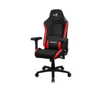 Aerocool CROWNBR Siège Gaming Universel Noir/Rouge 150kg, Dossier Inclinable 3-18°, Hauteur 123-133cm, Assise 52cm, Accoudoirs 2D, Roues 6.5cm