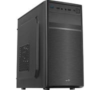 Aerocool CS103, Boîtier PC Micro ATX, aluminium brossé, ventilateur arrière 80 mm, Noir, Única
