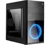 Aerocool CS105 - Boîtier PC MicroATX, Fenêtre Acrylique, Ventilateur LED, Bleu