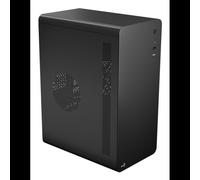 Aerocool CS110 Mini Tower Noir - Boîtier PC Micro ATX / Mini-ITX, 2x2.5", 2x3.5", 1x80mm, USB 3.2 Gen 1, SPCC 0.7mm, sans alimentation