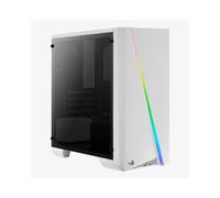 Aerocool Cylon Mini - Boîtier Mini Tower Blanc, Acier, micro ATX/Mini-ITX, 2x3.5", 3x2.5", 1x80mm arrière, USB 3.2 Gen 1, Vitre, LED RGB