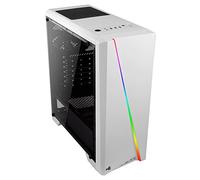Aerocool Boîtier d'ordinateur ATX CYLONW – LED RGB Flow avant, fenêtre latérale, blanc
