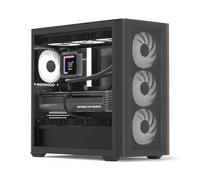 Aerocool D301A Boîtier Tour Moyenne pour PC de Jeu, Flux d'air optimisé, Panneau Avant en Maille en Bois, Design Fin, avec 4 Ventilateurs RVB, Compatible avec Cartes mères ASUS et MSI M-ATX, USB Type