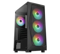 Aerocool FALCONV2BK, Boîtier Moyen Tour ATX, Frontal Mesh, Verre Trempé, Noir, 4 Ventilateur ARGB 12cm
