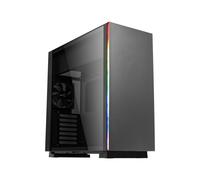 Aerocool Glo BK : Boîtier PC Midi Tower ATX/micro ATX/Mini-ITX Noir, façade éclairée RGB, 3x3.5", 5x2.5", 1x120mm arrière, USB 3.2 Gen 1
